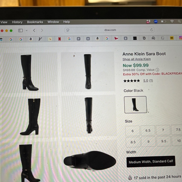 Anne Klein Knee-High Black Boots - Picture 2 of 6